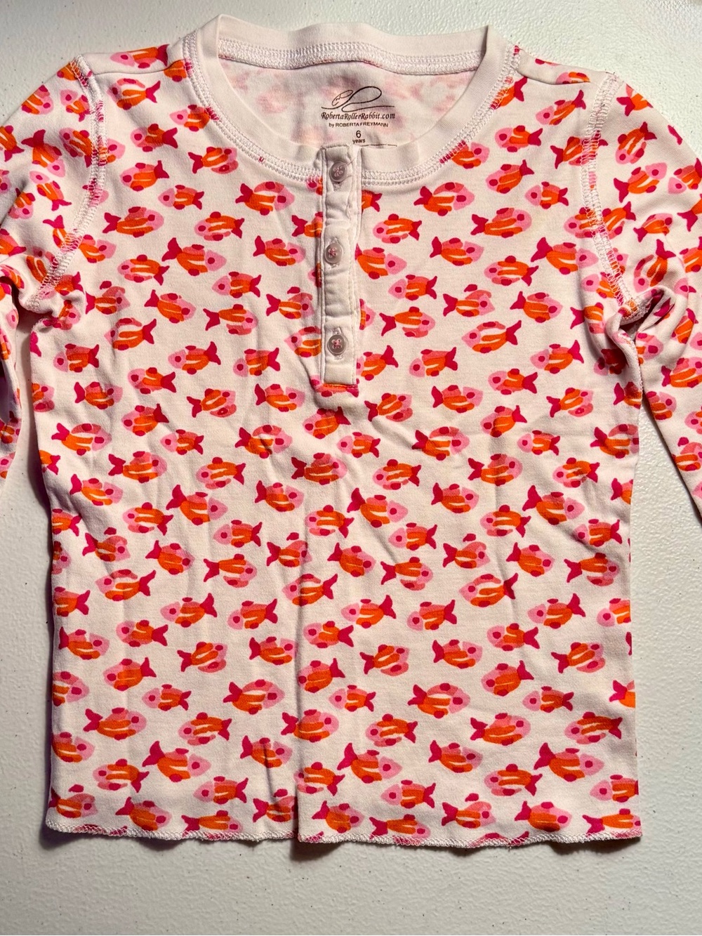 Roller Rabbit Pajamas - Pink and Orange Fish Pattern